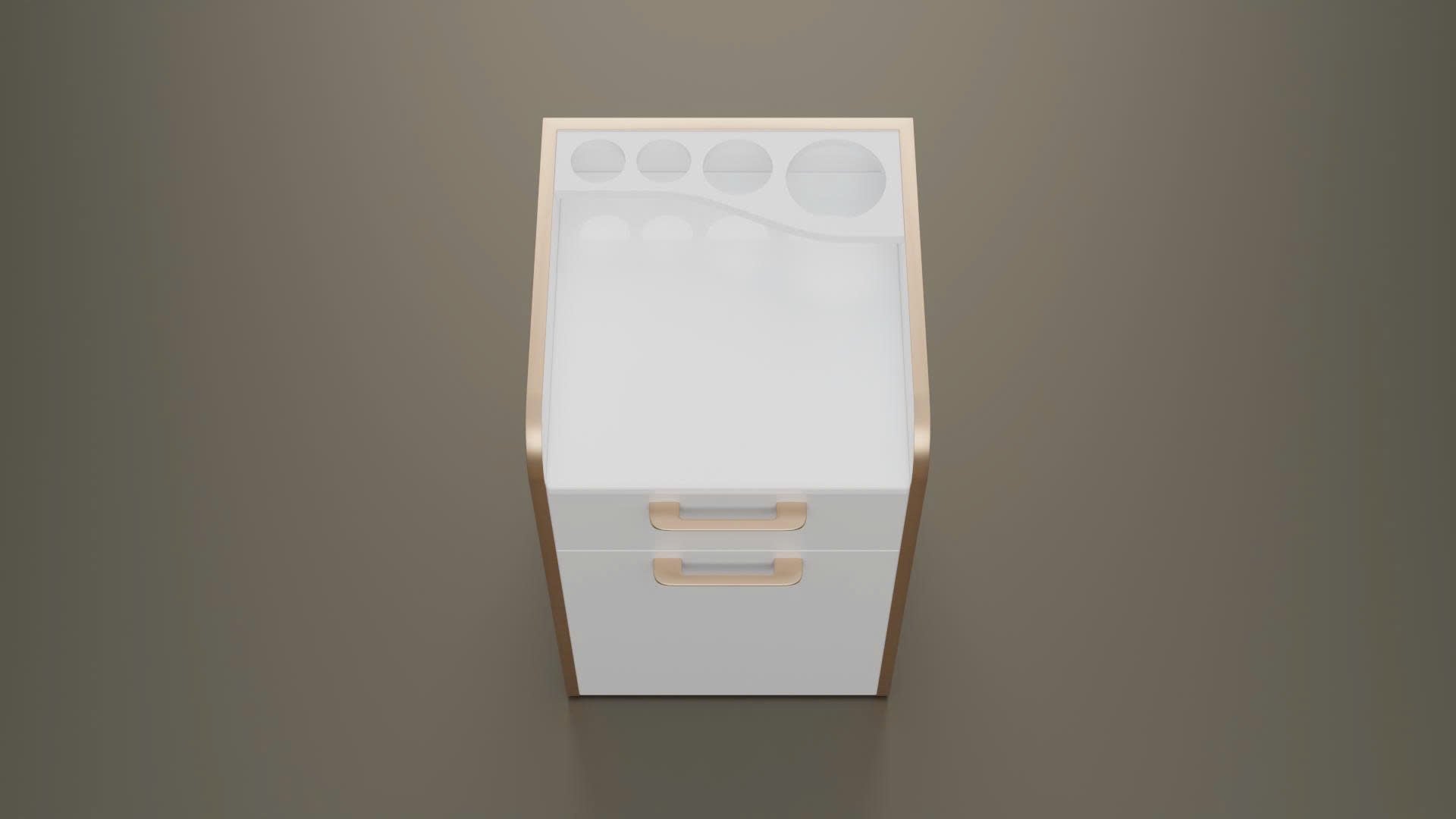 Essential Series - White & Gold Pedicure Cart – Modern Salon Storage Trolley