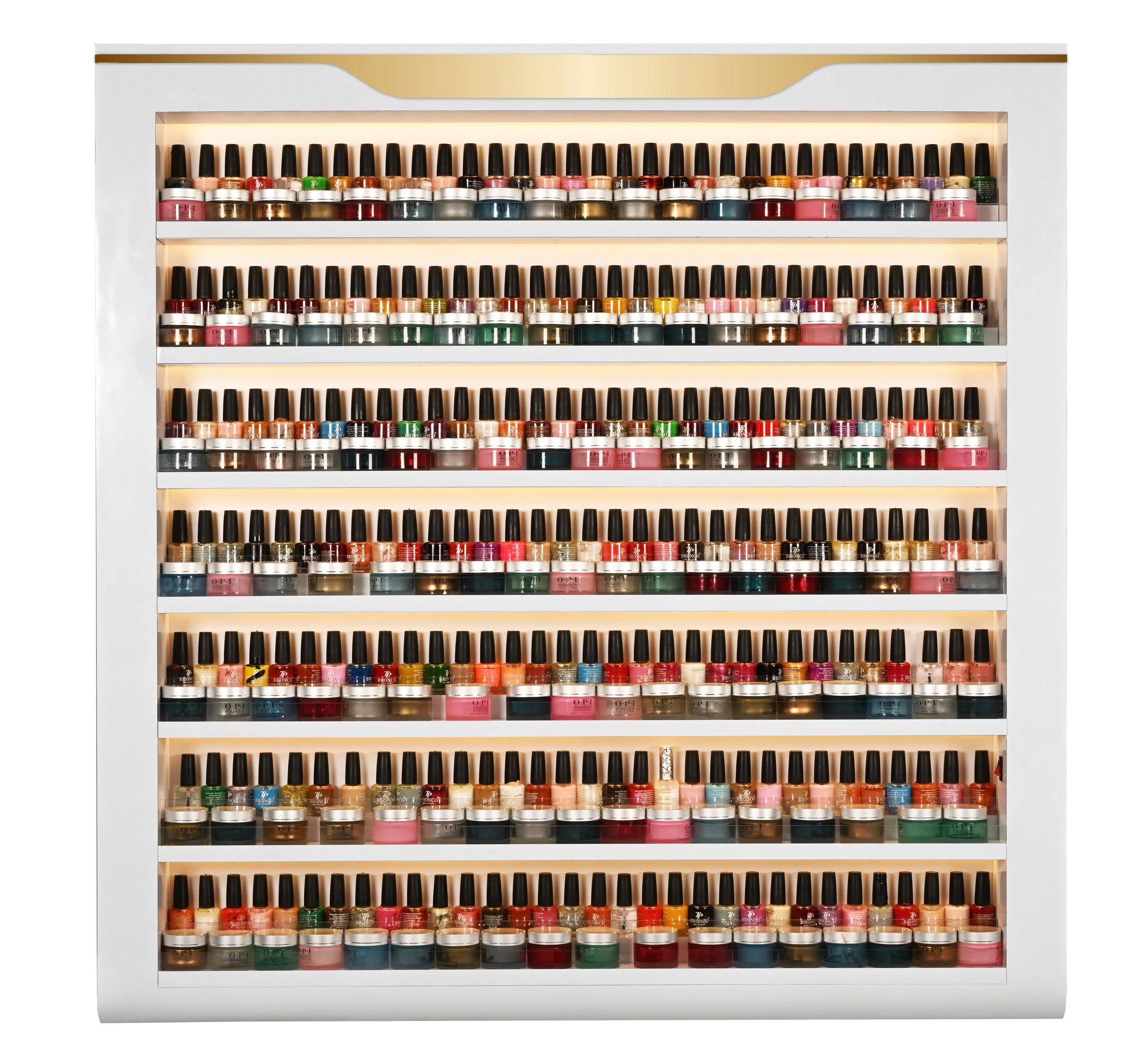 Essential Series - White & Gold Nail Polish Display Rack – Salon Wall Storage