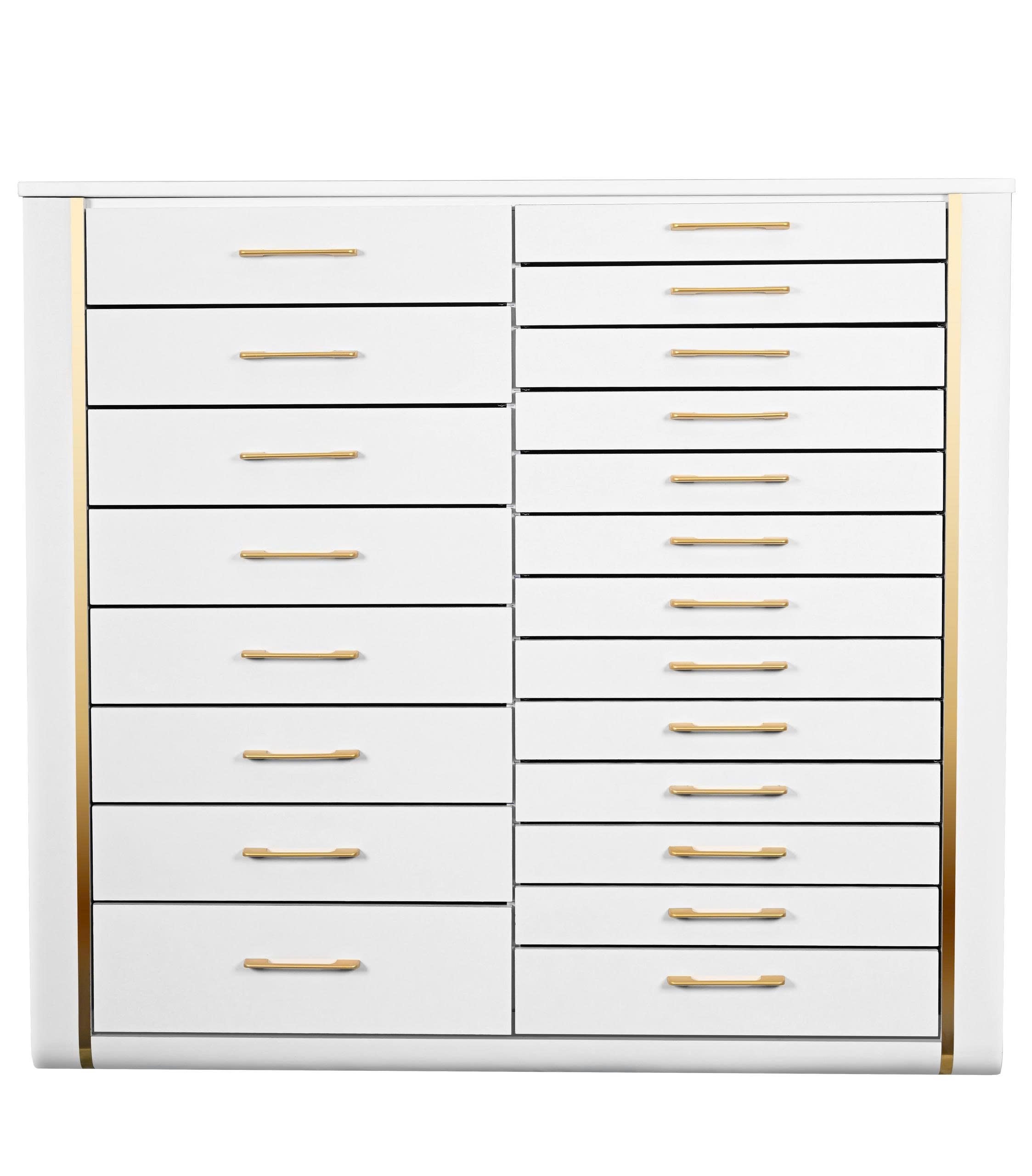 Essential Series - White & Gold Gel Polish & Dip Powder Cabinet – Salon Storage Unit