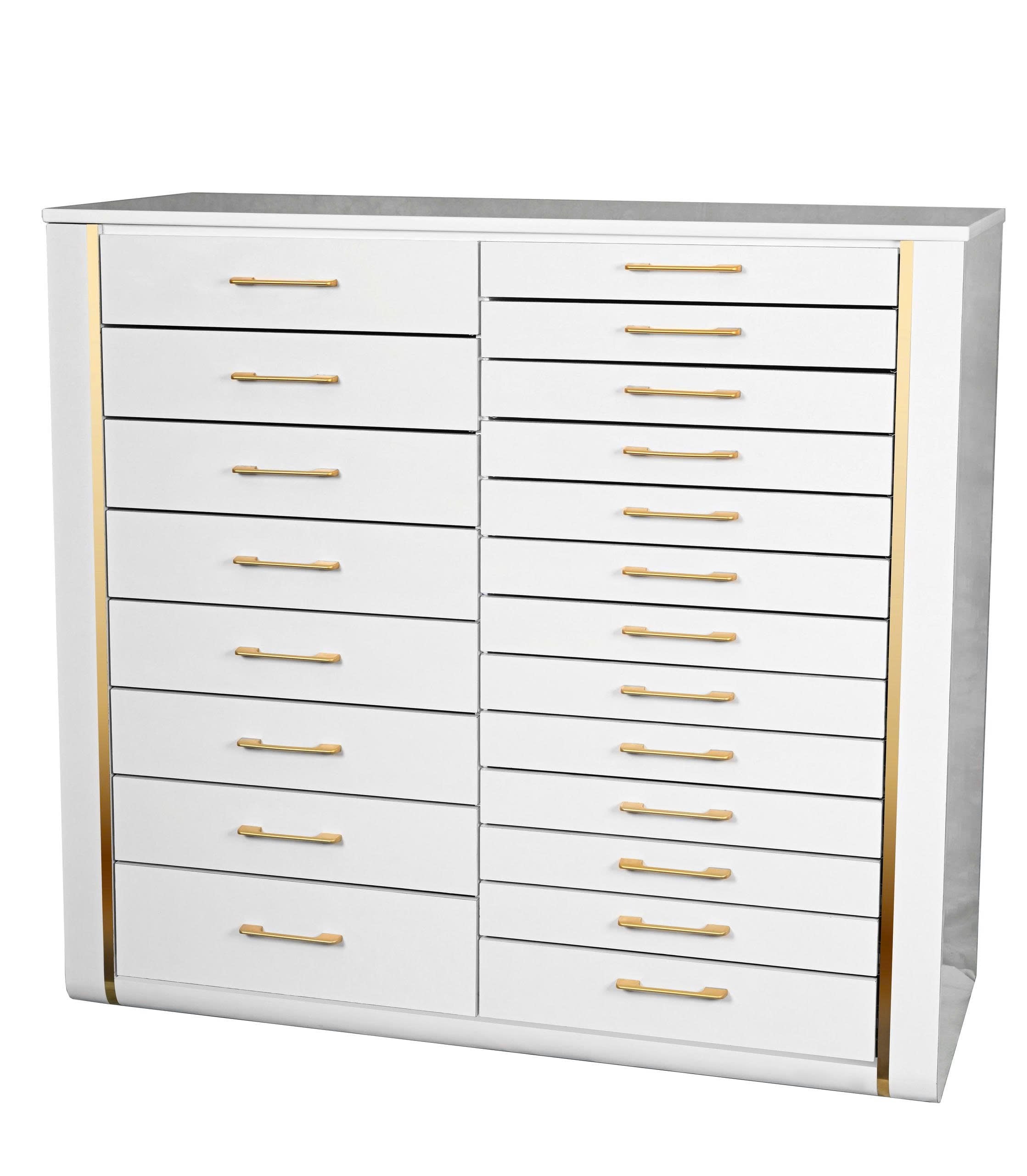 Essential Series - White & Gold Gel Polish & Dip Powder Cabinet – Salon Storage Unit