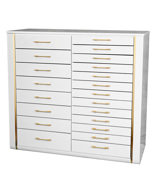 Essential Series - White & Gold Gel Polish & Dip Powder Cabinet – Salon Storage Unit