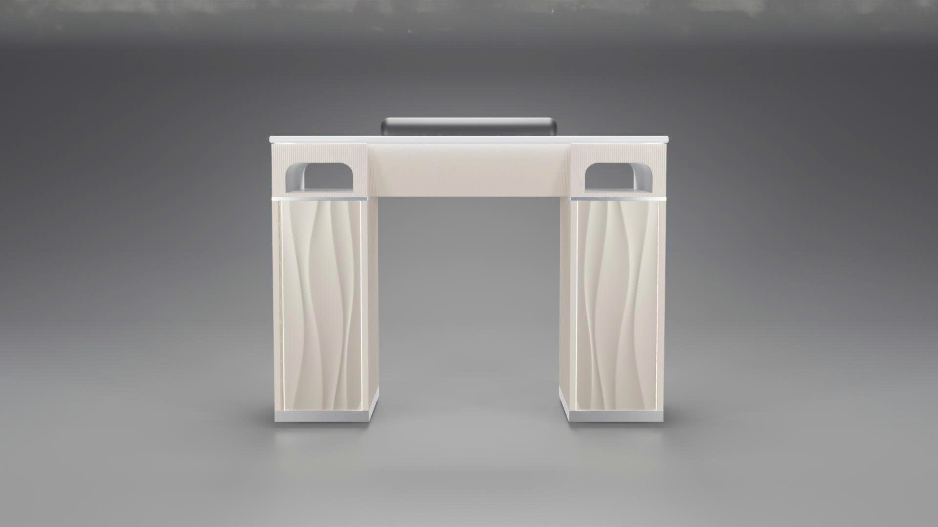 Royal Series - Beige & Rose Gold 3D Luxury Nail Table – Designer Manicure Station with Full Features