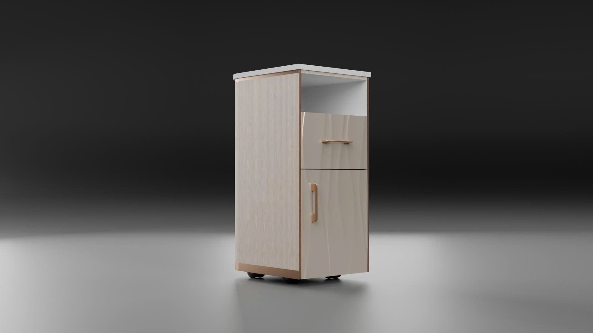 Royal Series - Beige with Rose Gold Pedicure Cart – Luxury Designer Salon Storage