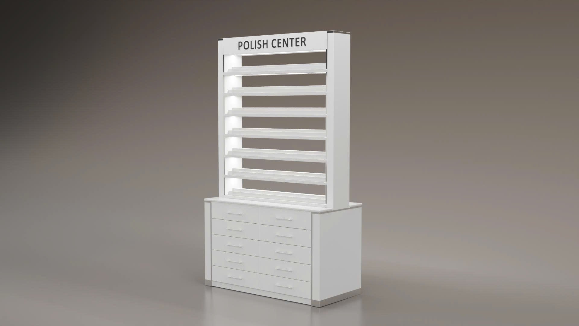 Royal Series - Beige & Rose Gold LED Nail Display Cabinet – Designer Storage & Lighted Showcase