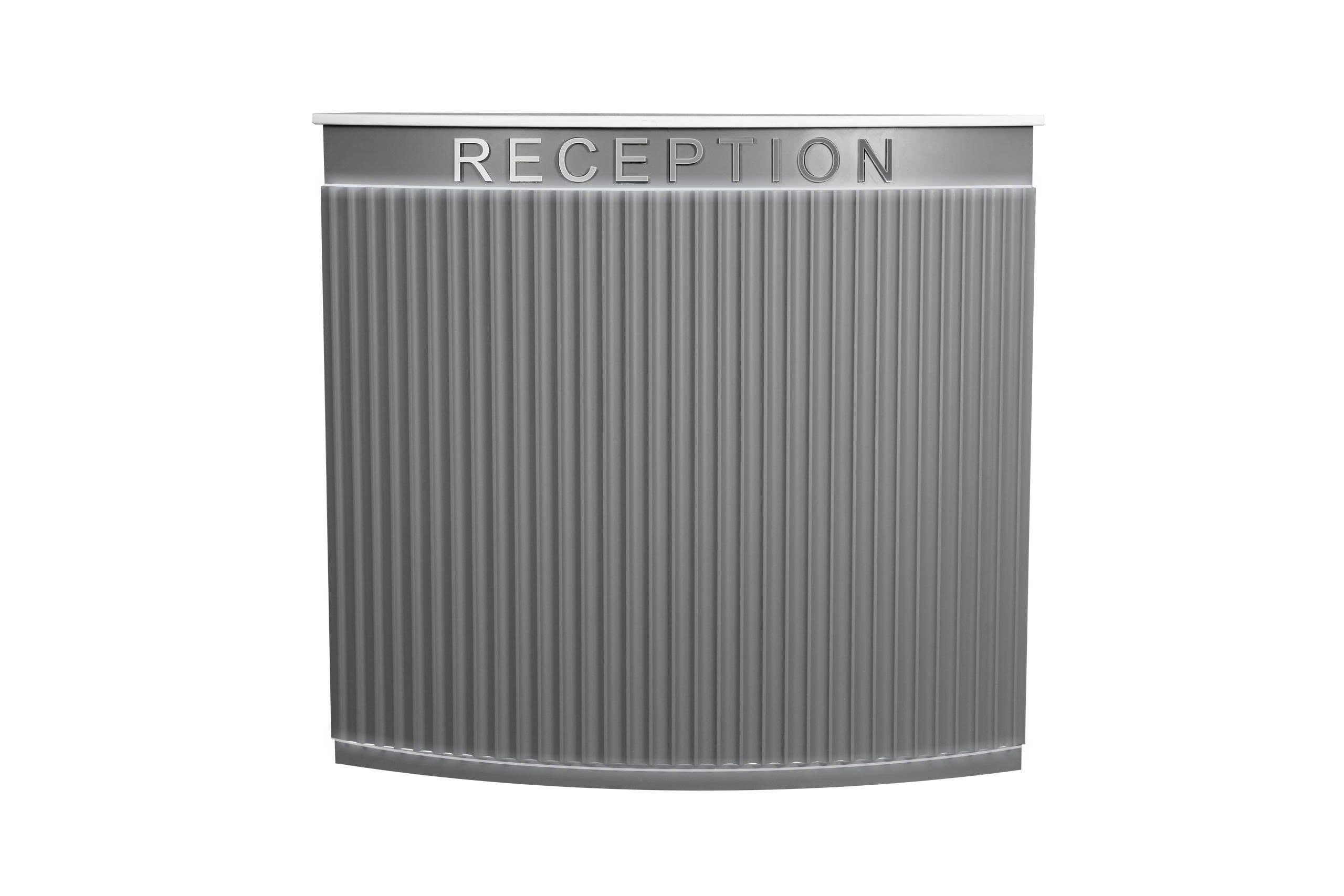 Pro Series - Gray & Silver 3D Reception Desk – Modern Salon Front Counter
