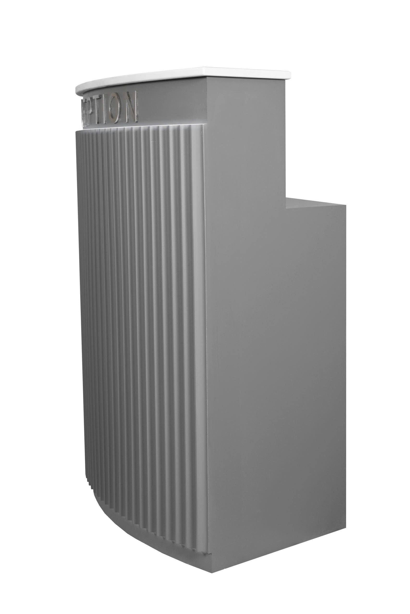 Pro Series - Gray & Silver 3D Reception Desk – Modern Salon Front Counter