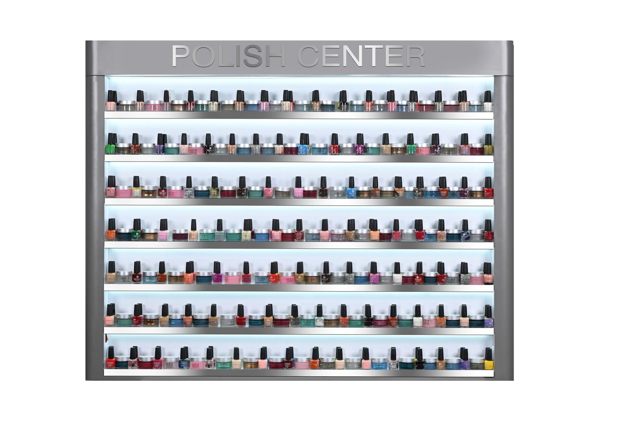 Pro Series - Gray & Silver LED Nail Polish Display Rack – Modern Lighted Salon Organizer