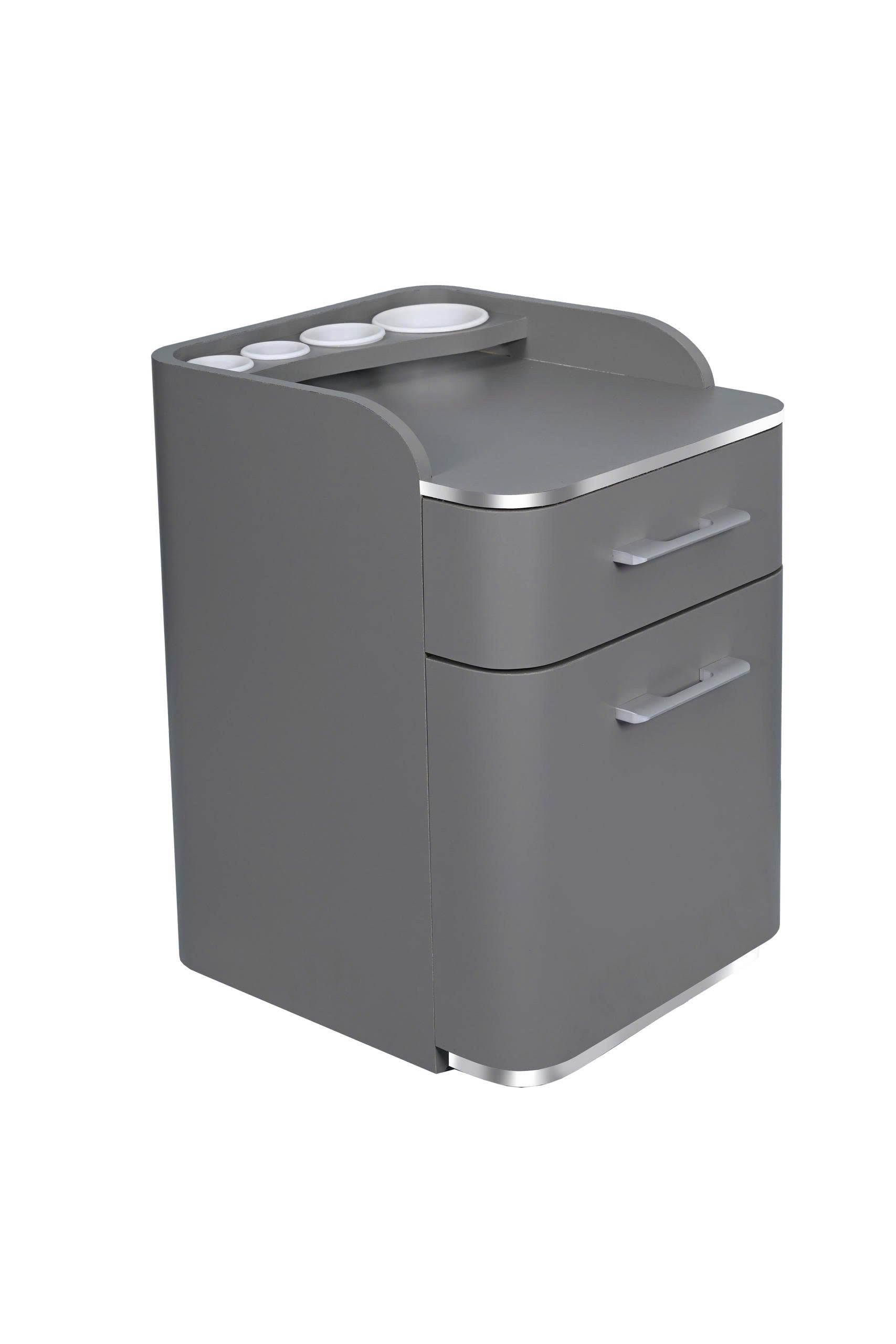 Pro Series - Gray & Silver Pedicure Cart – Contemporary Salon Storage